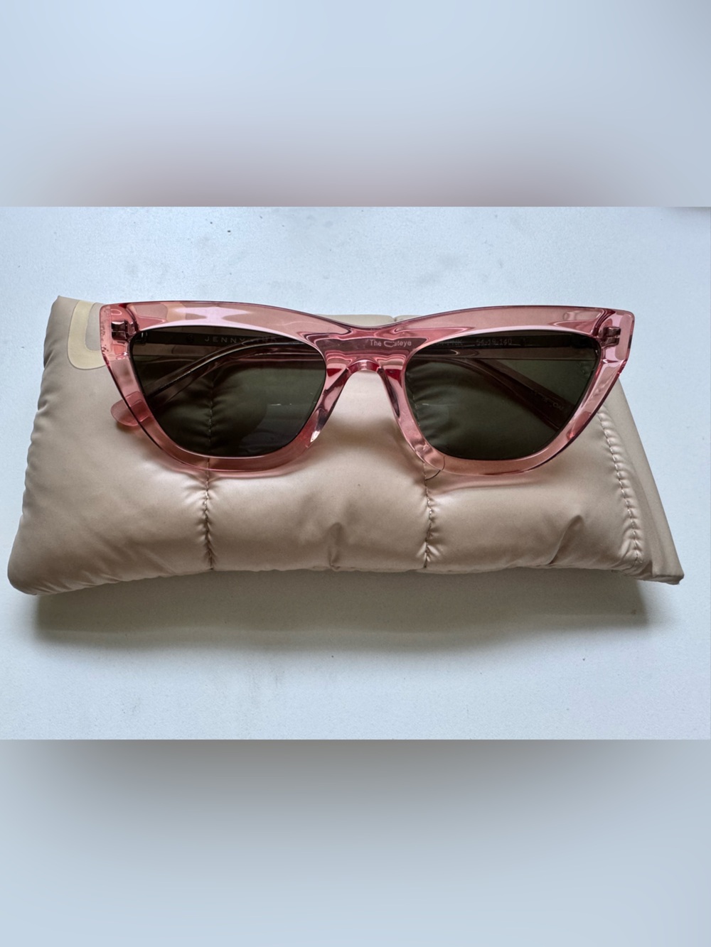 Jenny Bird Pink Transparent Cat-Eye Sunglasses